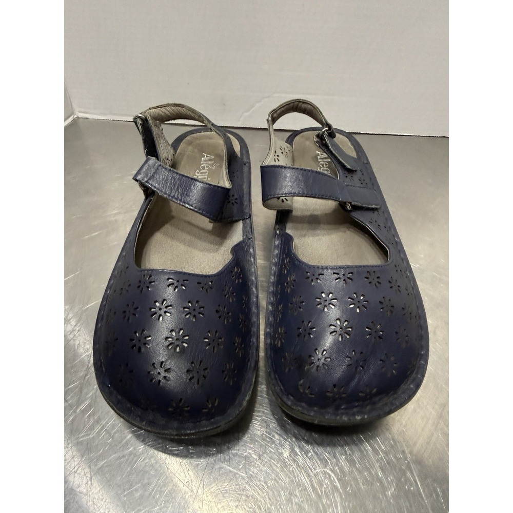 Alegria JEM-322 Blue Leather Mary Jane Comfort Shoes Women's EU 41 US 10-10.5